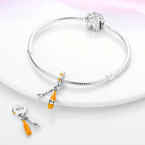 Miniatura 2 de Hapour Dijes de plata de ley 925 para pulseras de dijes, collar, joyería europea, dije, abalorios, abalorios, regalo de cumpleaños para mujeres
