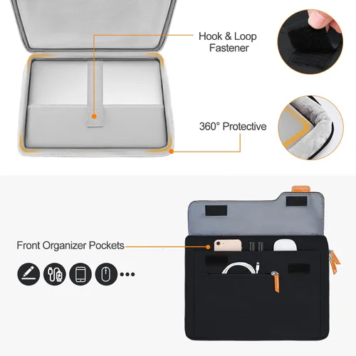 Miniatura 4 de MOSISO 360 - Bolsa protectora para laptop para hombre, bolsas de computadora de 15 a 16 pulgadas compatibles con MacBook Pro 16/Air 15, HP Dell
