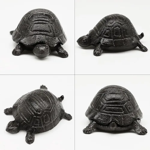 Miniatura 6 de ZYBenda Ocultador de llaves de tortuga de hierro fundido, estatua de jardín pequeña para exteriores y decoración de interiores para llaves, joyas