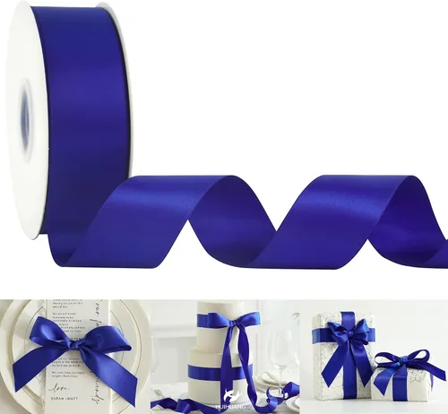 Miniatura 9 de HUIHUANG Cinta de satén azul bebé, 1.5 pulgadas de doble cara, 50 yardas para envoltura de regalos, ramos de flores, invitaciones, baby showers