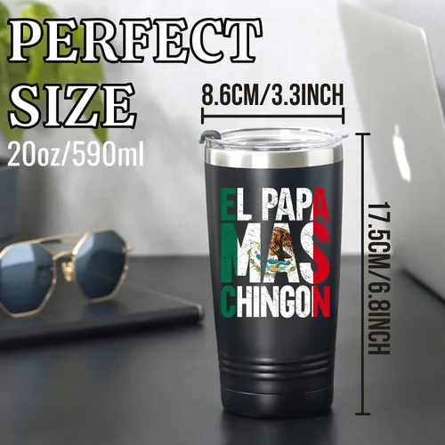 Miniatura 2 de Onebttl Regalo para papá, vaso de acero inoxidable con tapa, 20 onzas, regalos para papá, día del padre, regalos para papá mexicano para Navidad