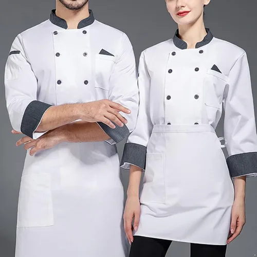 Miniatura 6 de Abrigo de chef unisex para hombre, chaqueta de chef de trabajo de doble botonadura
