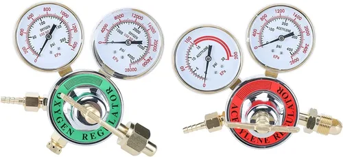 Miniatura 6 de Regulador de oxígeno Medidores de gas de soldadura de latón completo Heavy Duty Kit de antorcha de corte de tanque grande Salida 0-200PSI Entrada