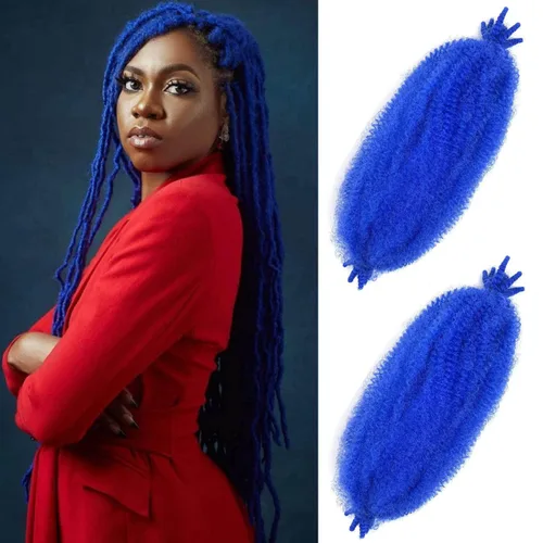 Miniatura 34 de Cabello afro elástico y trenzado de 30 pulgadas 2 paquetes, cabello preesponjado y trenzado elástico pre-estirado para extensiones de cabello suave