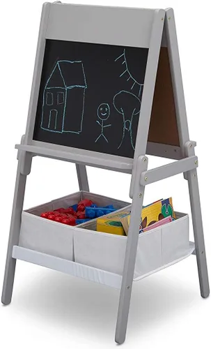 Miniatura 7 de Delta Children MySize - Caballete de almacenamiento de doble cara para niños, ideal para manualidades, dibujo, educación en casa y más, color blanco
