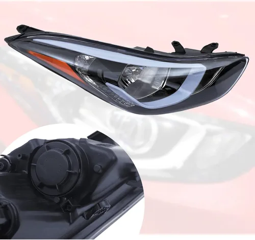 Miniatura 2 de LYNICESHOP Lámpara halógena para faros delanteros, conjunto de faros de proyector, para Hyundai Elantra 2014 2015