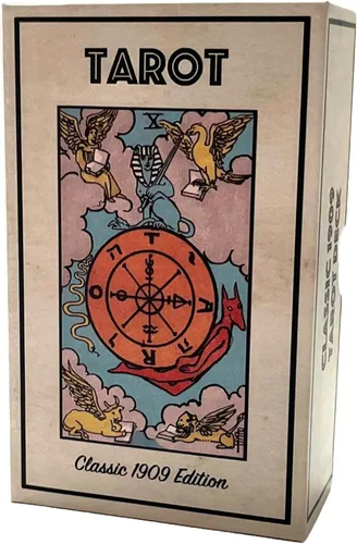 Baraja de tarot clásica de 1909 - Cartas de tarot de reproducción vintage con ilustraciones originales de 1909 - Acabado de lino - Regalo espiritual