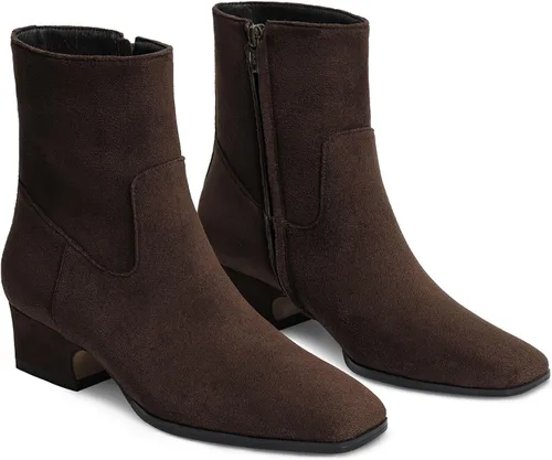 Miniatura 10 de Women's Ankle Boots Square Toe Low Chunky Block Heel Booties Comfortable Short Boots Side Zipper Booties Shoes