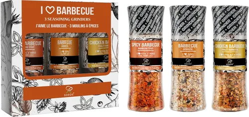 Miniatura 14 de Set de Condimentos Soeos de 3 con Molinillos Integrados, Ajo Picante, Ajo y Hierbas, Sal de Ajo, Set de Regalo de Condimentos.