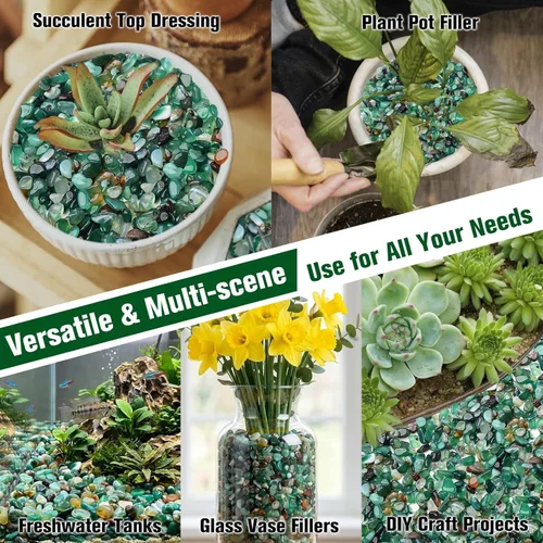 Miniatura 5 de Halatool Guijarros Verdes de 6 Libras 0.35"- 0.6" Grava de Acuario para Pecera Guijarros Naturales de Paisajismo para Decoración del Hogar Piedras