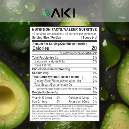 Miniatura 2 de AKI Superalimento en polvo de aguacate (6 onzas), rico en nutrientes, vitaminas, omega 3 y antioxidantes, ideal para batidos, yogur o paletas