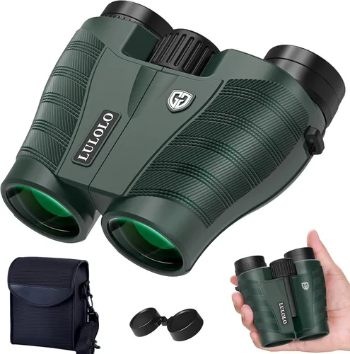 Binoculares compactos UHD de 25 x 32 para adultos de alta potencia, binoculares de visión grande con visión clara de poca luz, binoculares