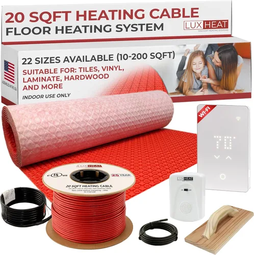 Miniatura 9 de LuxHeat Sistema eléctrico de calefacción por suelo radiante de 100 pies cuadrados - Kit de suelo eléctrico con calefacción de 120 V - Incluye
