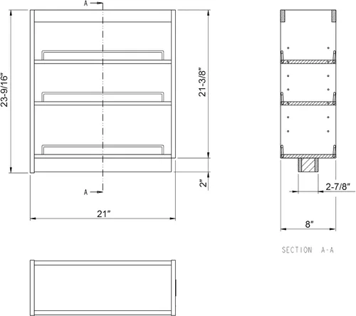 Miniatura 8 de Dowell - Organizador de especias extraíble con estantes ajustables para gabinete de cocina base, toboganes de cierre suave montados en la parte