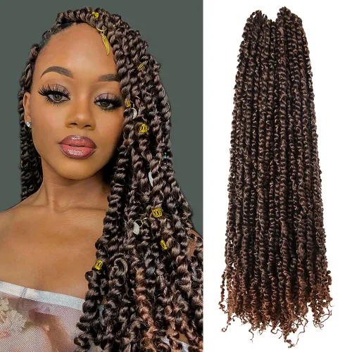 Miniatura 17 de BOHOBABE Cabello de Ganchillo Pre-retorcido Passion Twist de 14 Pulgadas Cabello Corto Ombré Gris Pre-enrollado de Ganchillo Passion Twist para Gris