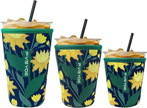 Miniatura 72 de Fundas de neopreno reutilizables aisladas para café helado, fundas para tazas de café helado, fundas para bebidas heladas y calientes