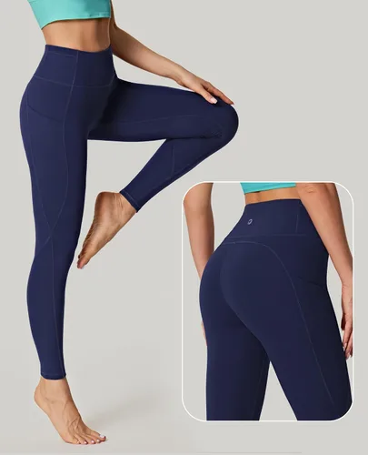 Miniatura 4 de IUGA - Leggings para mujer con bolsillos, tiro alto y levantamiento de glúteos, para yoga y entrenamiento, con 4 bolsillos.