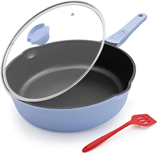 Miniatura 15 de Sartén de 20 cm antiadherente, sartén para tortilla, sartén de chef saludable y no tóxica, sartén para huevos con mango desmontable para todas