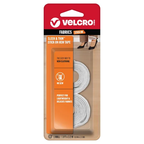 Miniatura 16 de Marca VELCRO Elegante y Delgada para Telas Cinta de 6 pies x 3/4 pulgadas, Blanco Suave en la Piel Ultra Ligera con Tecnología de Carril