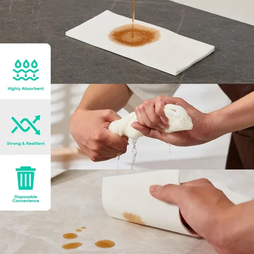 Miniatura 6 de 420 UNIDADES Toallas de mano desechables para baño, toallas de papel suaves y absorbentes para invitados, toallas de mano decorativas desechables