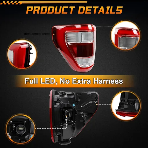 Miniatura 5 de Conjunto de luz trasera LED con puntos ciegos compatible con Ford F150 F-150 King Ranch Lariat Limited Platinum 2021 2022 2023 Reemplazo