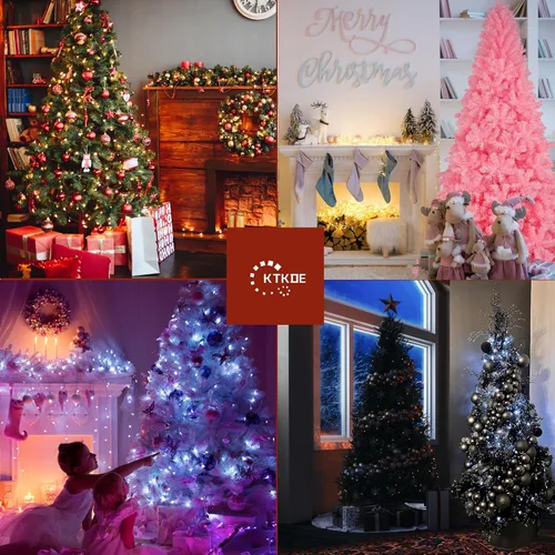 Miniatura 4 de KTKDE - Árbol de Navidad artificial premium de 1.8 m con 1005 puntas de ramas, 1 pieza, estrella en la parte superior del árbol, 200 luces LED Verde