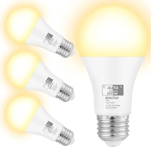 Miniatura 12 de Qualilux Bombillas LED A19 del atardecer al amanecer 850 LM, equivalente a 60 W, luz diurna, 9.5 W de eficiencia energética, A19, base E26, paquete