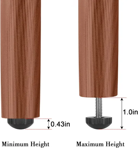 Miniatura 2 de Anwenk Niveladores de muebles de acero inoxidable de 1/4 pies, niveladores ajustables para mesa y silla, deslizadores de pies, paquete de 16