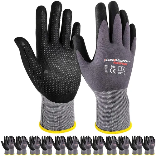 Miniatura 9 de Guantes de trabajo de seguridad Gasoline con revestimiento de nitrilo de microespuma extra, 12 pares, guantes de nailon y spandex sin costuras