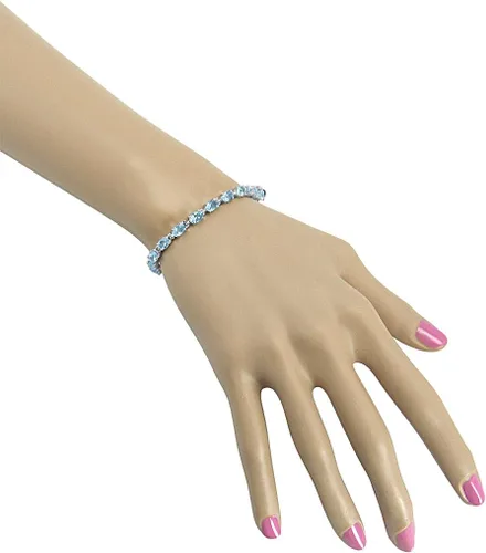 Miniatura 2 de Amanda Rose Collection Pulsera de tenis con piedras preciosas en plata de ley, elige entre amatista, topacio azul o peridoto Pulseras de regalo