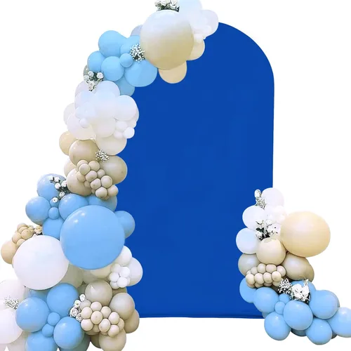 Miniatura 10 de Cubierta de Arco de Boda Ajustada de Spandex 7.2 Pies, Cubierta de Fondo de Arco Rosa, Cubiertas de Soporte de Fondo Chiara de Parte Superior