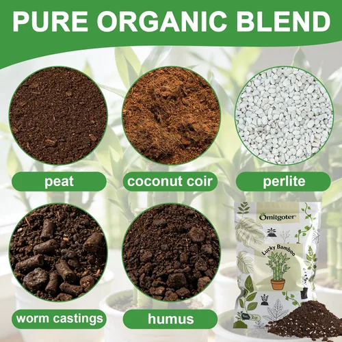 Miniatura 2 de Suelo natural puro para macetas para plantas de bambú de la suerte, 1 cuarto de galón, drenaje superior y transpirabilidad, suelo ideal para plantas