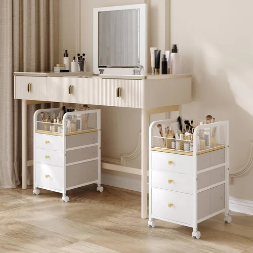 Miniatura 8 de Organizador de Maquillaje Carrito de Almacenamiento con Cajones, Organizador de Maquillaje sobre Ruedas, Carrito de Almacenamiento de Maquillaje
