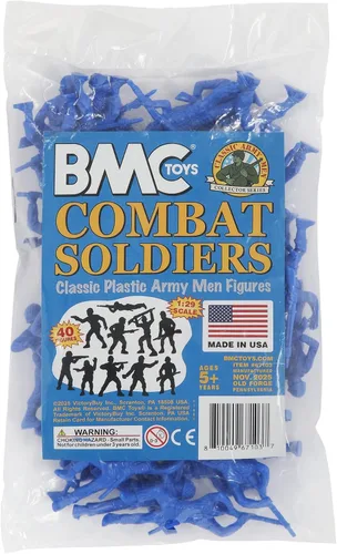 Miniatura 6 de BMC Classic - Figuras de soldado de plástico para hombre, 40 unidades, color azul, fabricadas en Estados Unidos
