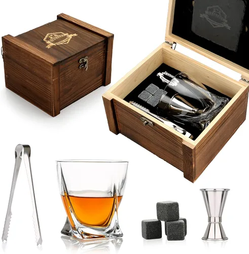 Miniatura 10 de EXREIZST Juego de Regalo de Piedras de Whisky - Regalos de Whisky para Hombres, Rocas de Whisky de Granito Refrigerantes, Juego de Caja de Regalo