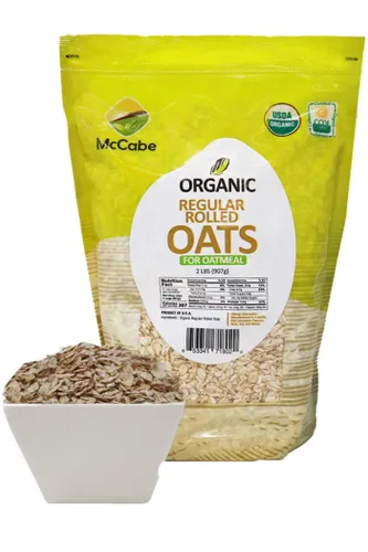 McCabe Avena orgánica enrollada regular – Avena enrollada orgánica | Rica en fibra y minerales | Certificado USDA y CCOF | Producto de Estados