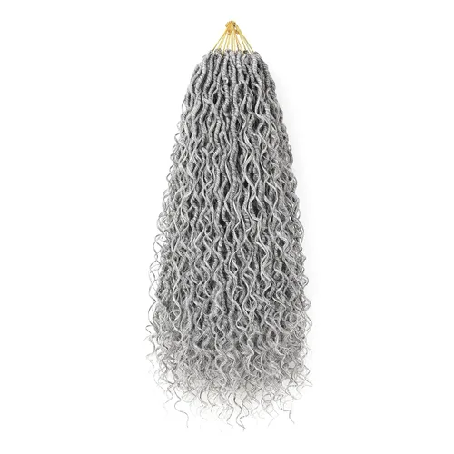 Miniatura 24 de Aipin Goddess Cabello de Ganchillo de 18 Pulgadas Boho River Locs Hippie Locs Ondulado de Ganchillo Con Cabello Rizado en el Medio y Extremos 613