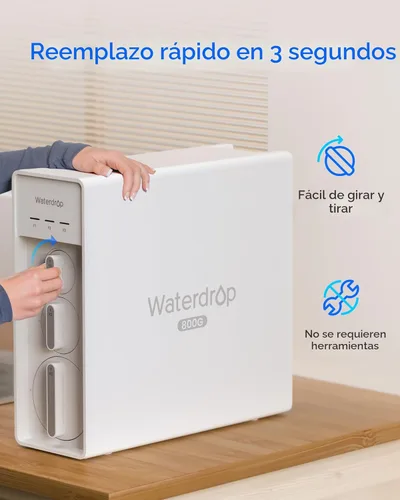 Miniatura 9 de Waterdrop X8-Alkaline Mineral pH+ Sistema de ósmosis inversa sin tanque, Certificado NSF/ANSI 42&58&372, Filtro de agua RO de 800 GPD, Sistema