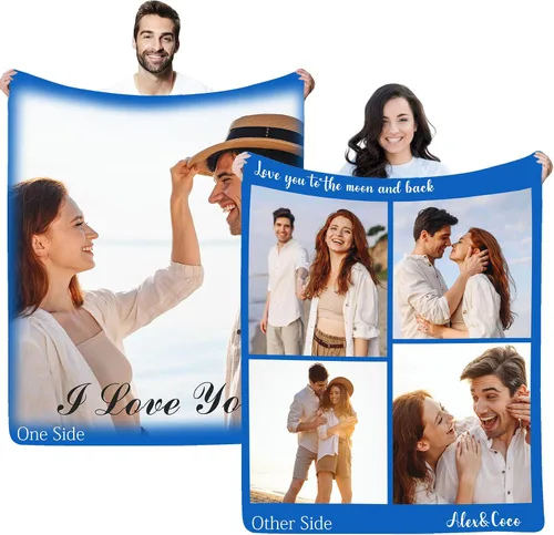 Miniatura 13 de Regalos personalizados de cumpleaños para el Día del Padre, para papá, abuelo, hombres, manta personalizada con fotos para mi papá, regalos de hija