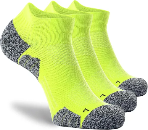 CWVLC - Calcetines deportivos, hasta el tobillo, de compresión, acolchados, unisex, paquete variado