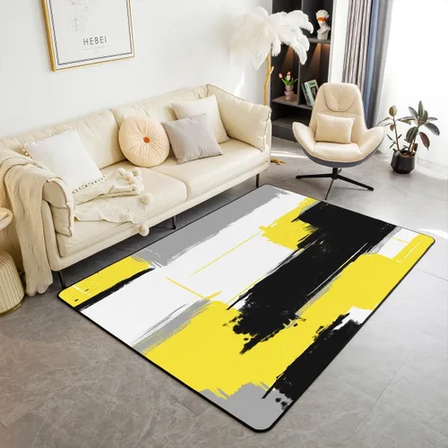 Miniatura 13 de Feelyou Tapete de interior de arte abstracto para niños y niñas, alfombra geométrica de 3 x 5 pulgadas, ultra suave, retro, circular, geométrica