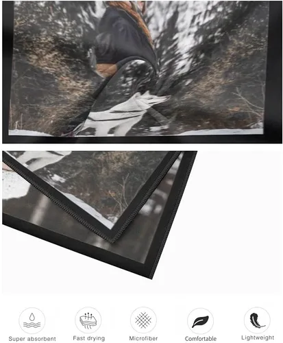 Miniatura 7 de Shapoo, Toalla de playa personalizada con 2 fotos, toalla de baño con nombre personalizado con fototexto, toalla de piscina de microfibra de 30 x 60
