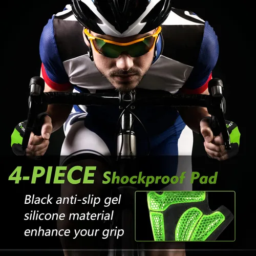 Miniatura 3 de GEZVOC Guantes de ciclismo para hombres y mujeres con almohadilla absorbente de golpes, agarre extra, ajuste flexible y cómodo, peso ligero, guantes