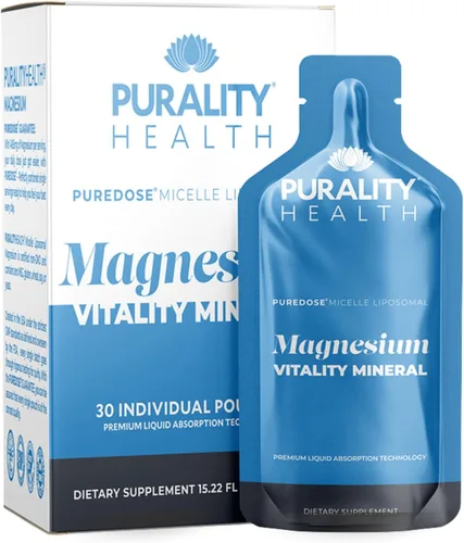 PURALITY HEALTH Micelle - Magnesio liposomal - Absorción mejorada - Suplemento vitamínico de bisglicinato de magnesio líquido vegano, sin OMG,