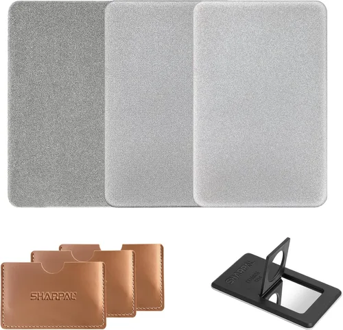 SHARPAL Tarjeta de afilado de diamante de bolsillo 116N, grueso (325)/mediano (600)/grano fino (1200), kit de herramientas múltiples portátil para
