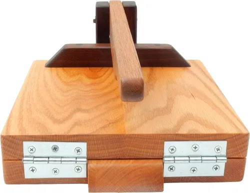 Miniatura 2 de Prensa de tortilla de 10 pulgadas de roble rojo – Elaborador de tortillas de madera dura hecho a mano por Central Coast Woodworks rojo (Red Oak)