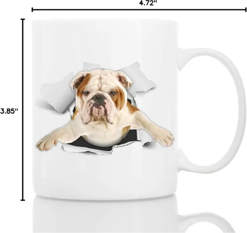 Miniatura 7 de Lindest British Bulldog - Taza de café divertida de cerámica, regalo perfecto para amantes de los perros, bonita taza de café novedosa, gran