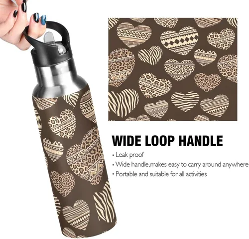 Miniatura 4 de Stainless Steel Water Bottle 20 Oz, BPA-Free Sport Water Bottle for Gym Outdoor Travel School, Prints Leopard Spots