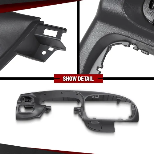 Miniatura 7 de CHEDA Cubierta de bisel de almohadilla del tablero gris grafito frontal central compatible con Ford F150/Ford Expedition 1997 1998 1999 2000 20001