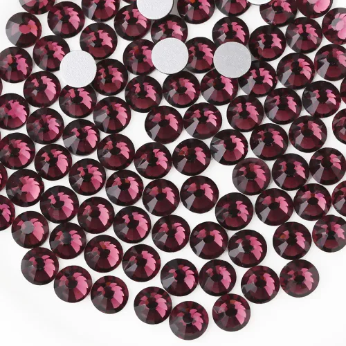Miniatura 64 de Beadsland 1440 diamantes de imitación de cristal con parte trasera plana, gemas redondas, ámbar, SS3, 0.047-0.055 in